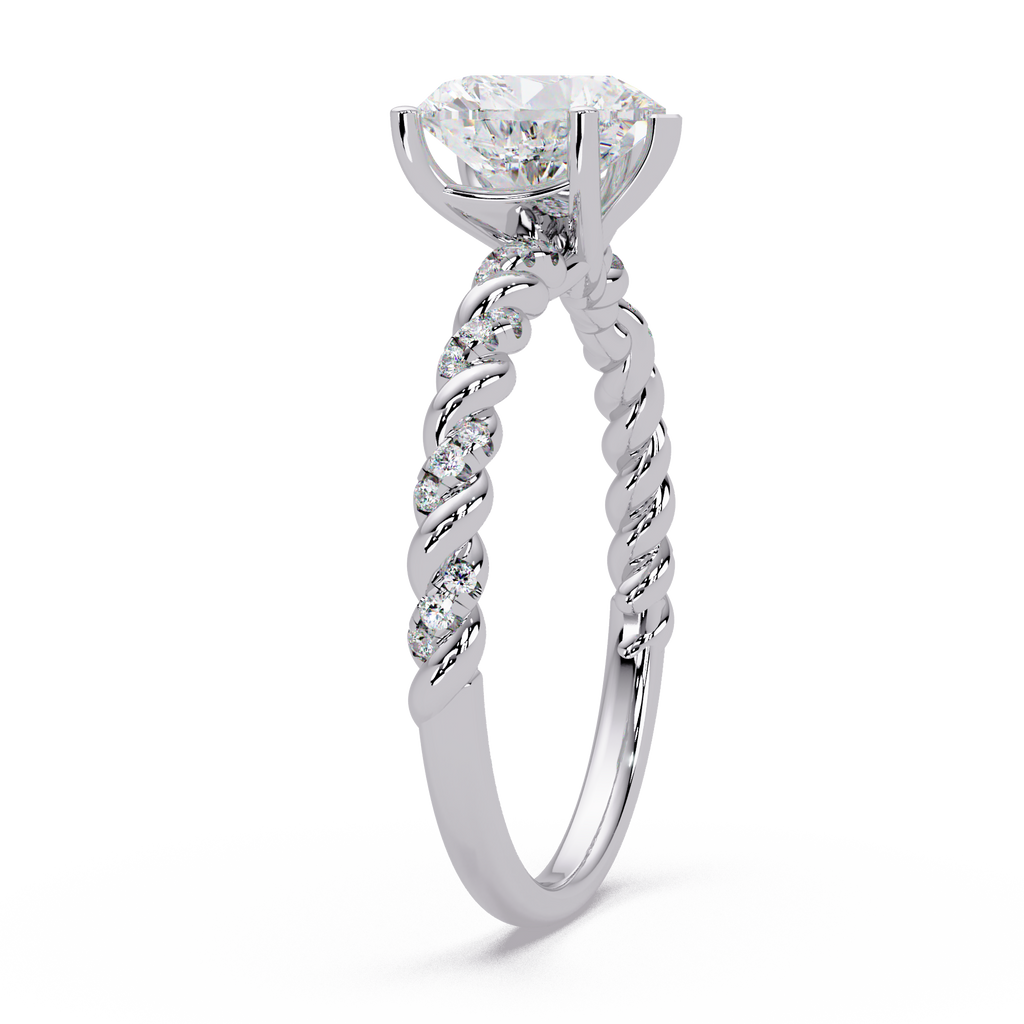 Heart & Round Cut Diamond Ladies Ring