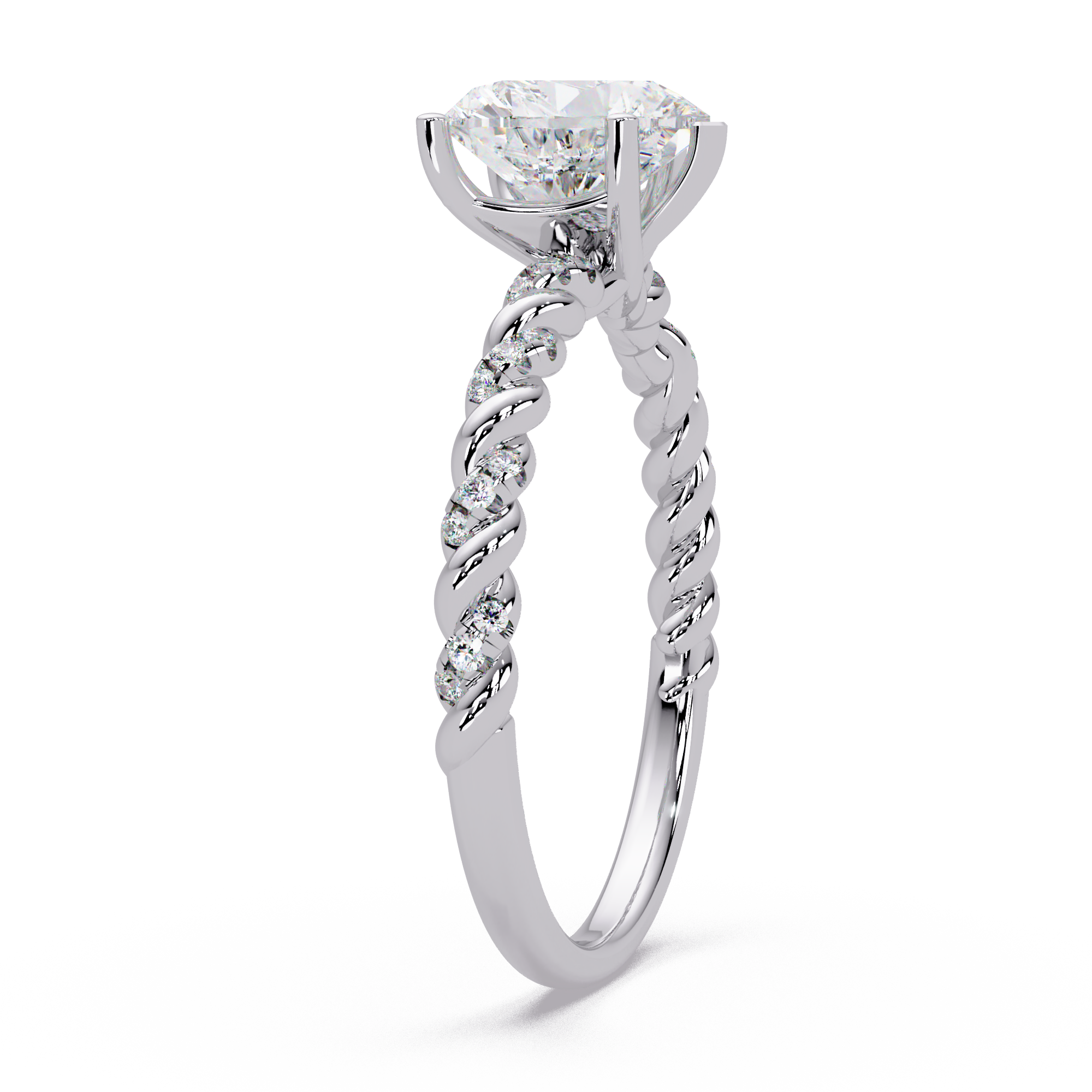 Heart & Round Cut Diamond Ladies Ring