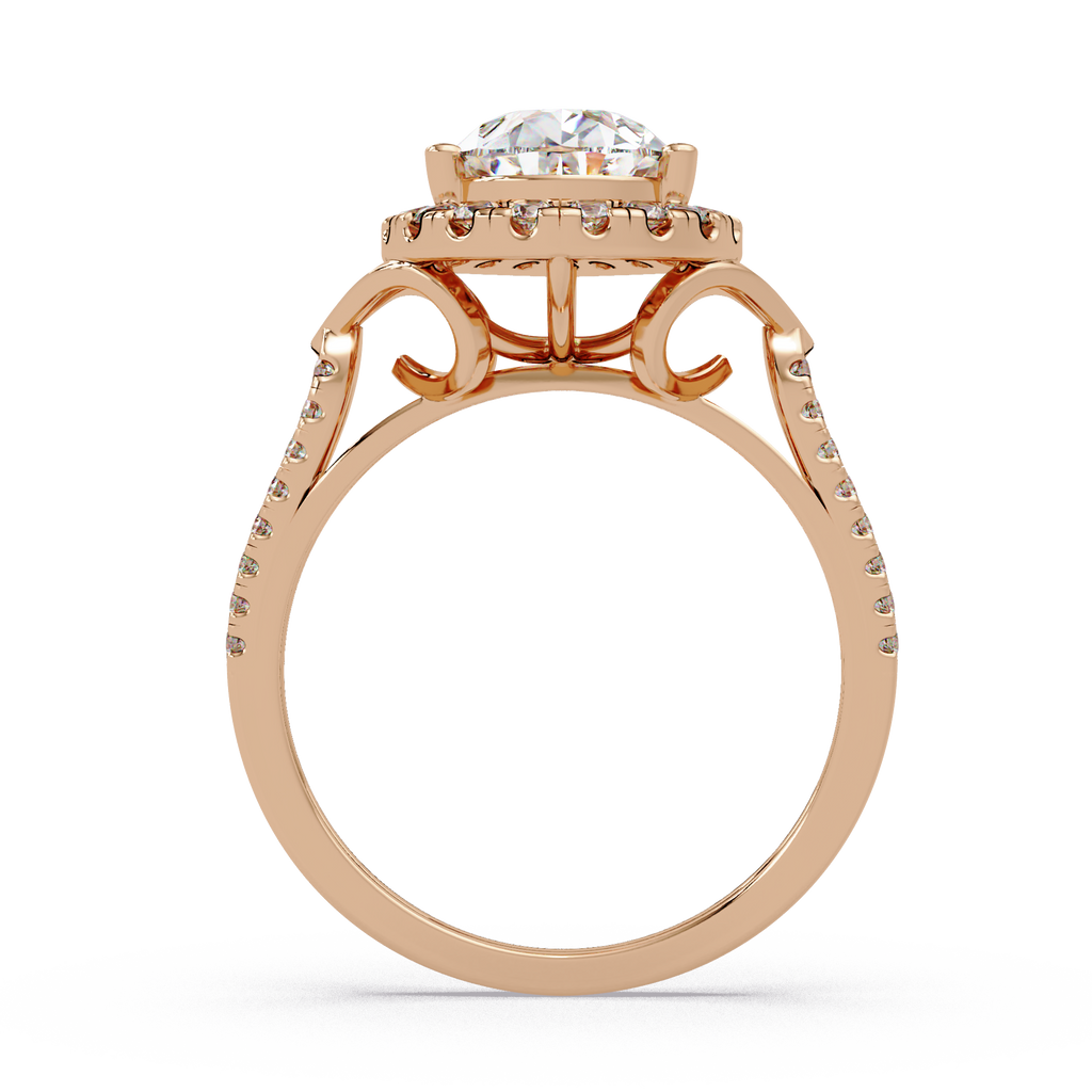 Pear & Round Cut Diamond Ladies Ring