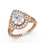 Pear & Round Cut Diamond Ladies Ring