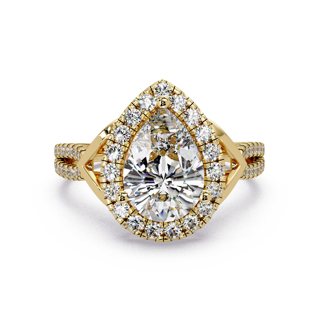 Pear & Round Cut Diamond Ladies Ring