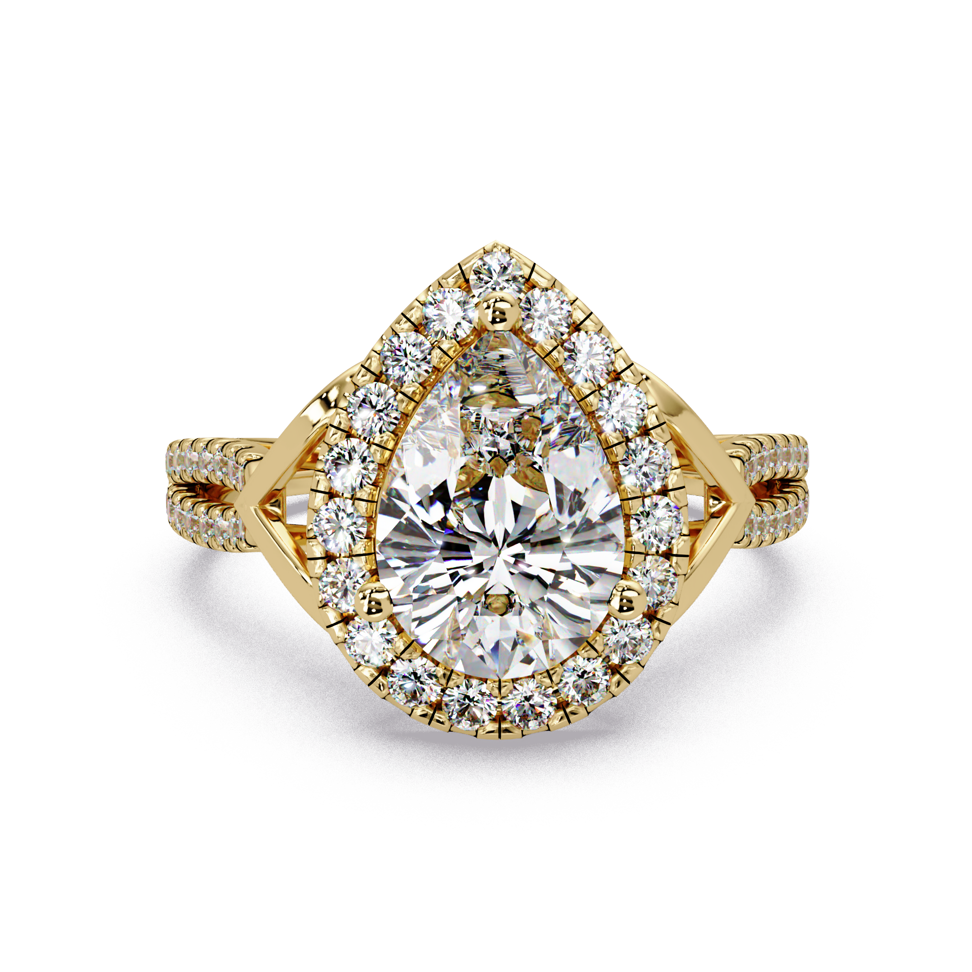 Pear & Round Cut Diamond Ladies Ring