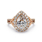 Pear & Round Cut Diamond Ladies Ring