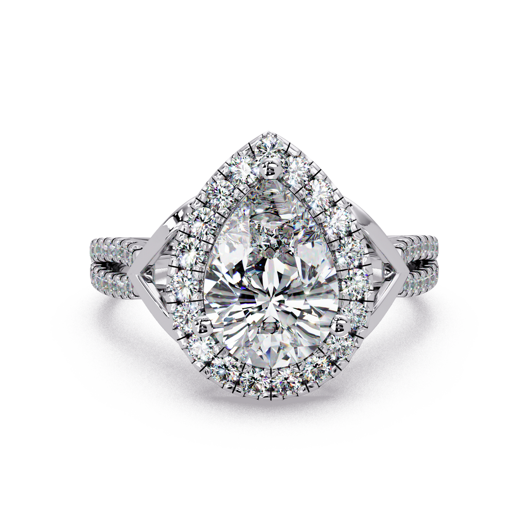 Pear & Round Cut Diamond Ladies Ring