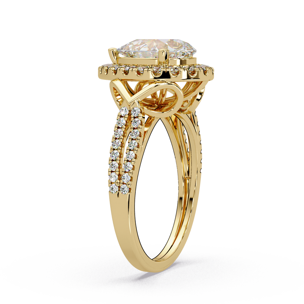 Pear & Round Cut Diamond Ladies Ring