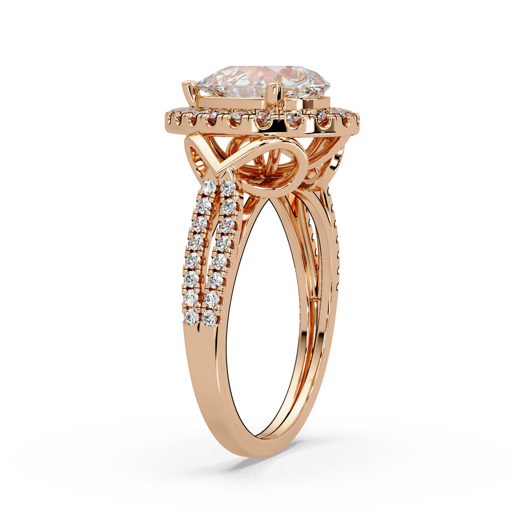 Pear & Round Cut Diamond Ladies Ring