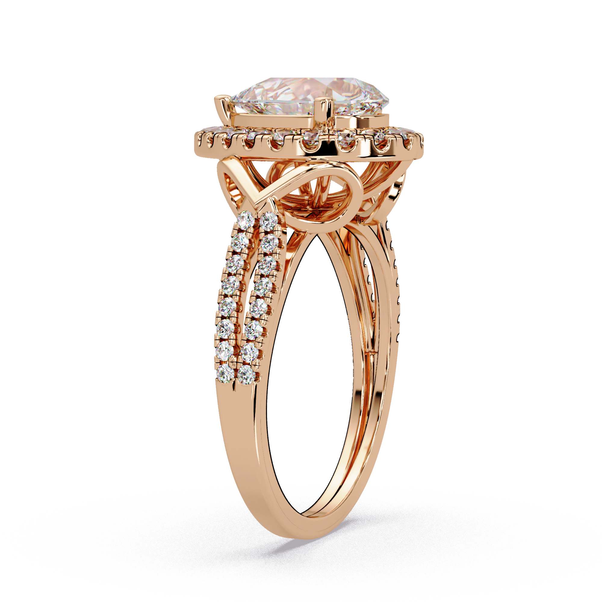 Pear & Round Cut Diamond Ladies Ring