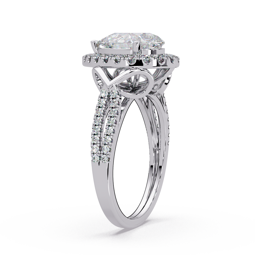 Pear & Round Cut Diamond Ladies Ring