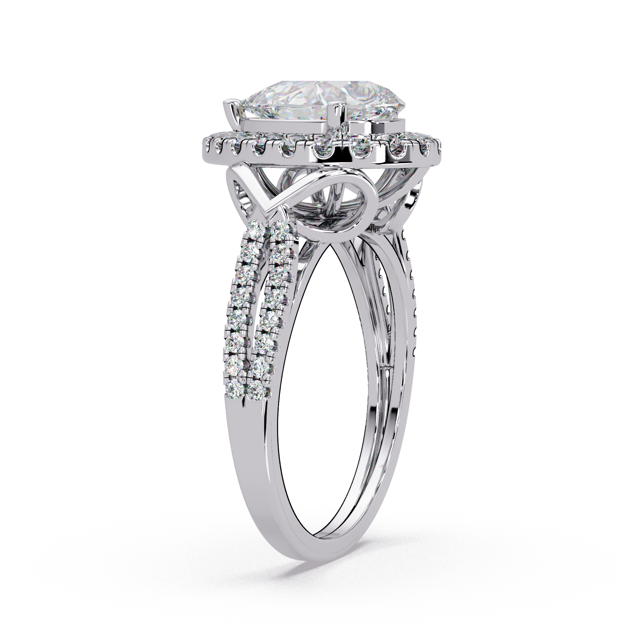 Pear & Round Cut Diamond Ladies Ring