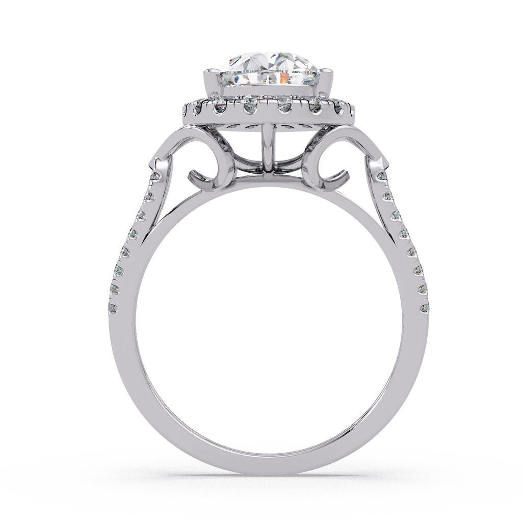 Pear & Round Cut Diamond Ladies Ring