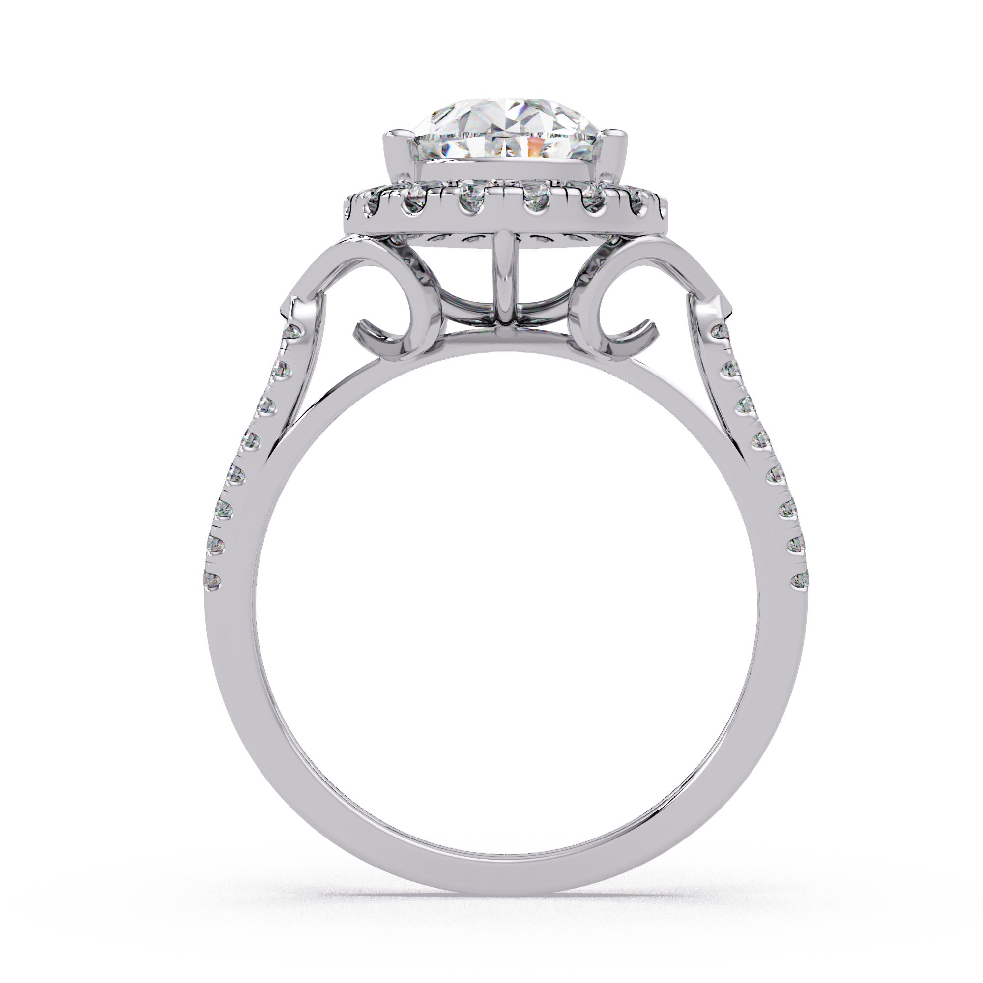Pear & Round Cut Diamond Ladies Ring