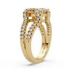 Emerald & Round Cut Diamond Ladies Ring