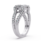 Emerald & Round Cut Diamond Ladies Ring
