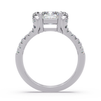 Emerald & Round Cut Diamond Ladies Ring