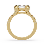 Emerald & Round Cut Diamond Ladies Ring