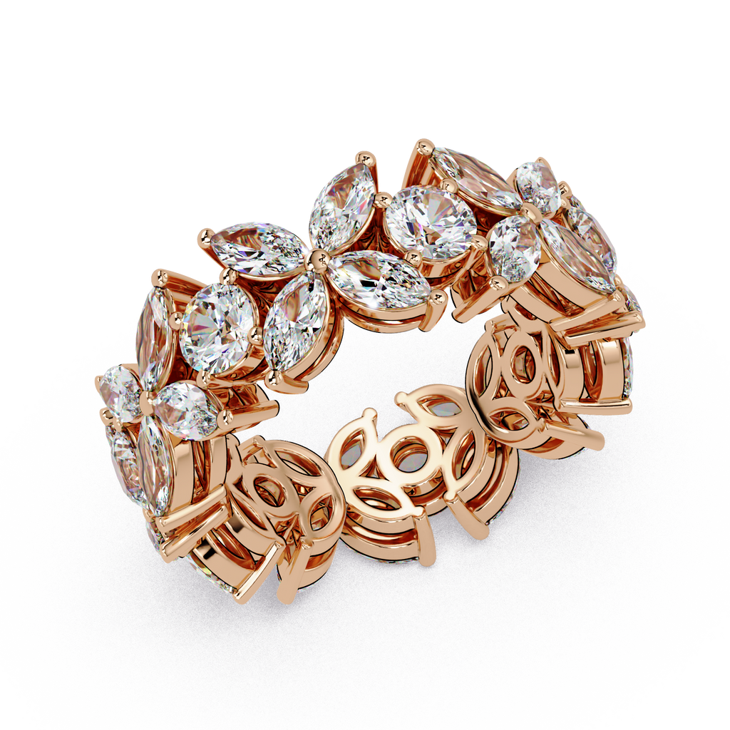 Marquise & Round Cut Diamond Ladies Ring