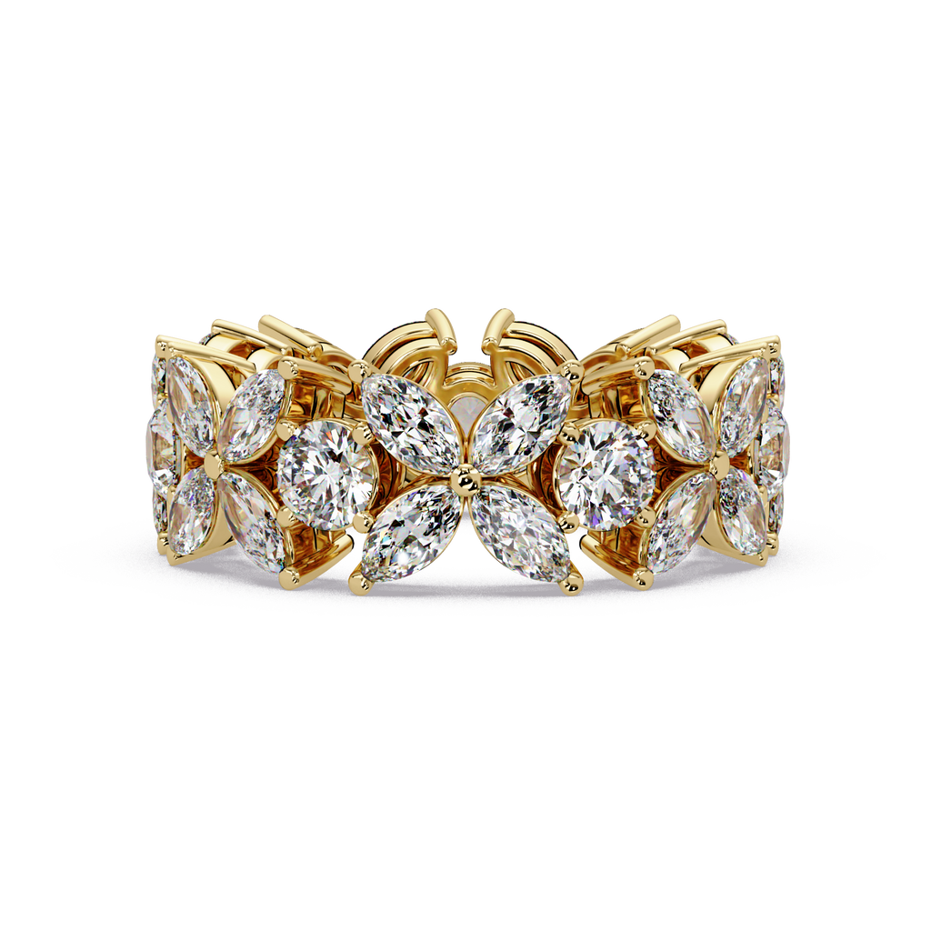 Marquise & Round Cut Diamond Ladies Ring