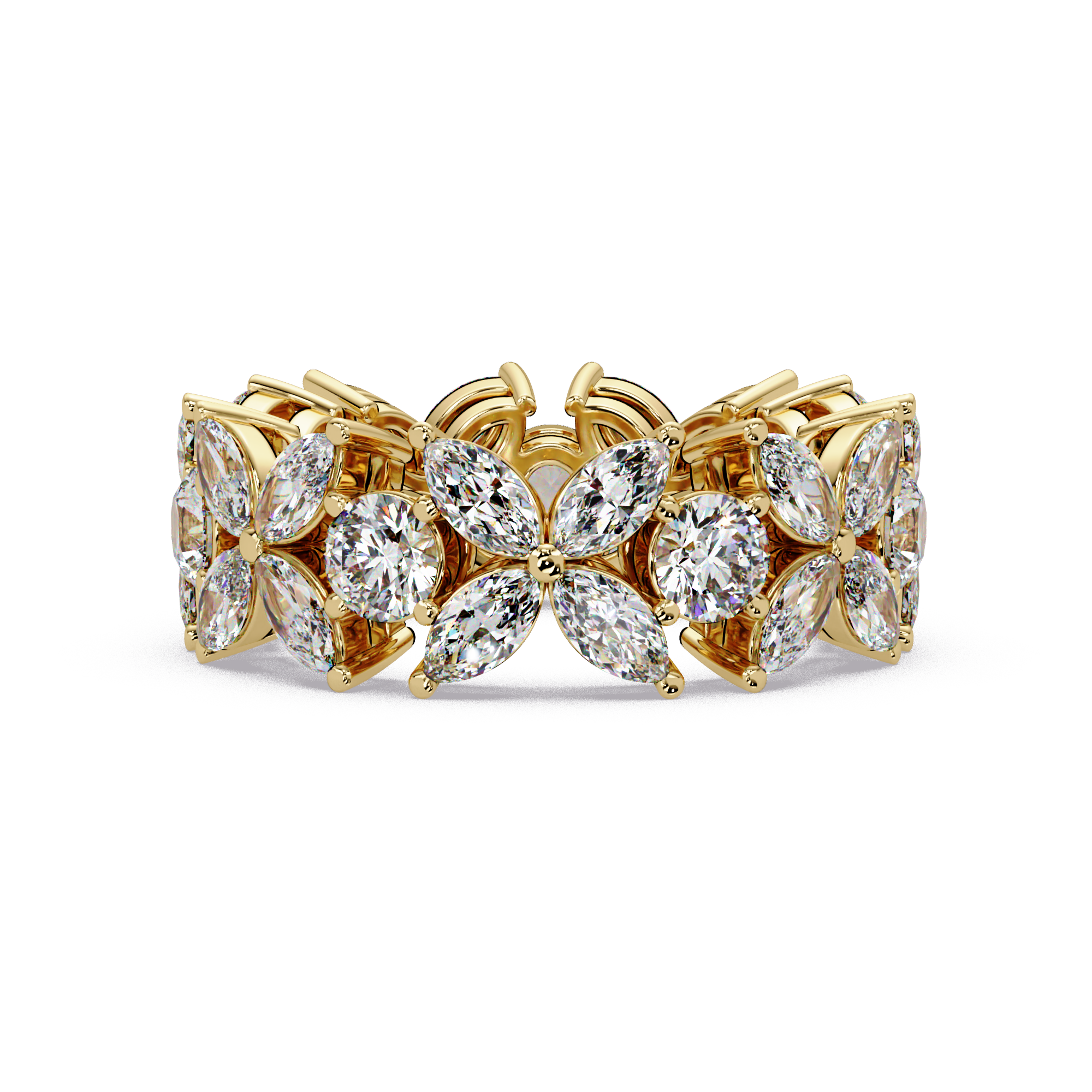 Marquise & Round Cut Diamond Ladies Ring