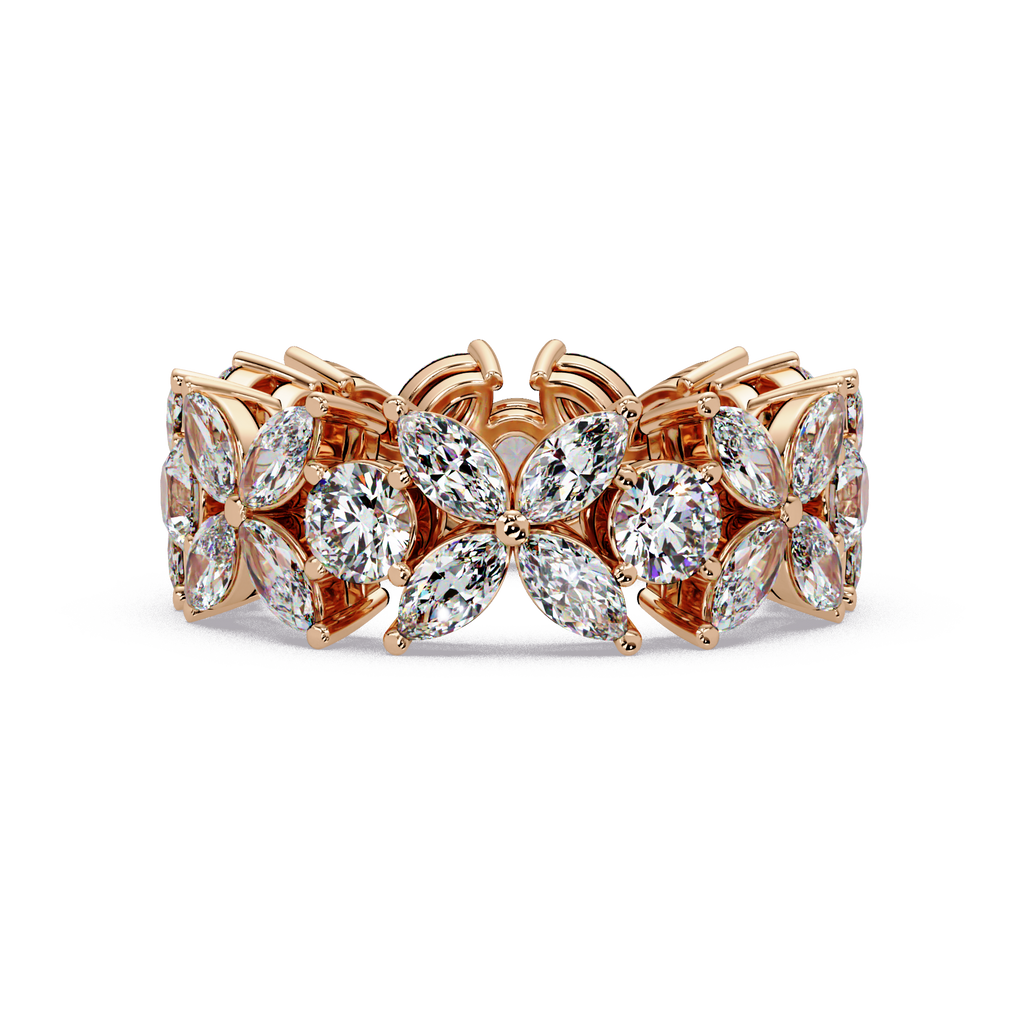 Marquise & Round Cut Diamond Ladies Ring