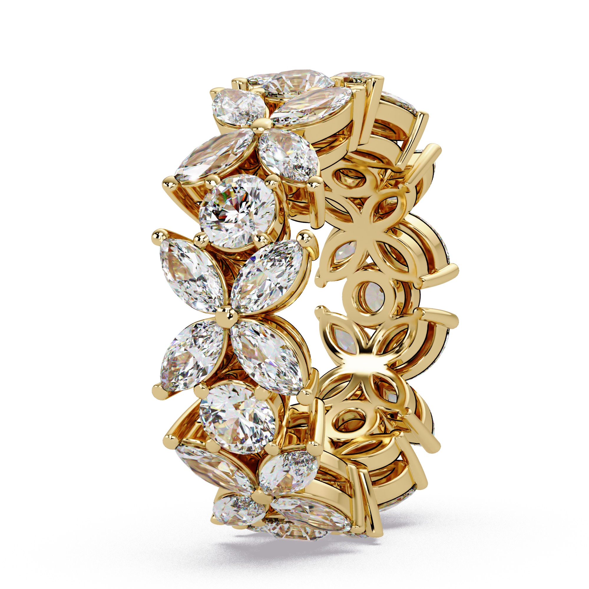 Marquise & Round Cut Diamond Ladies Ring
