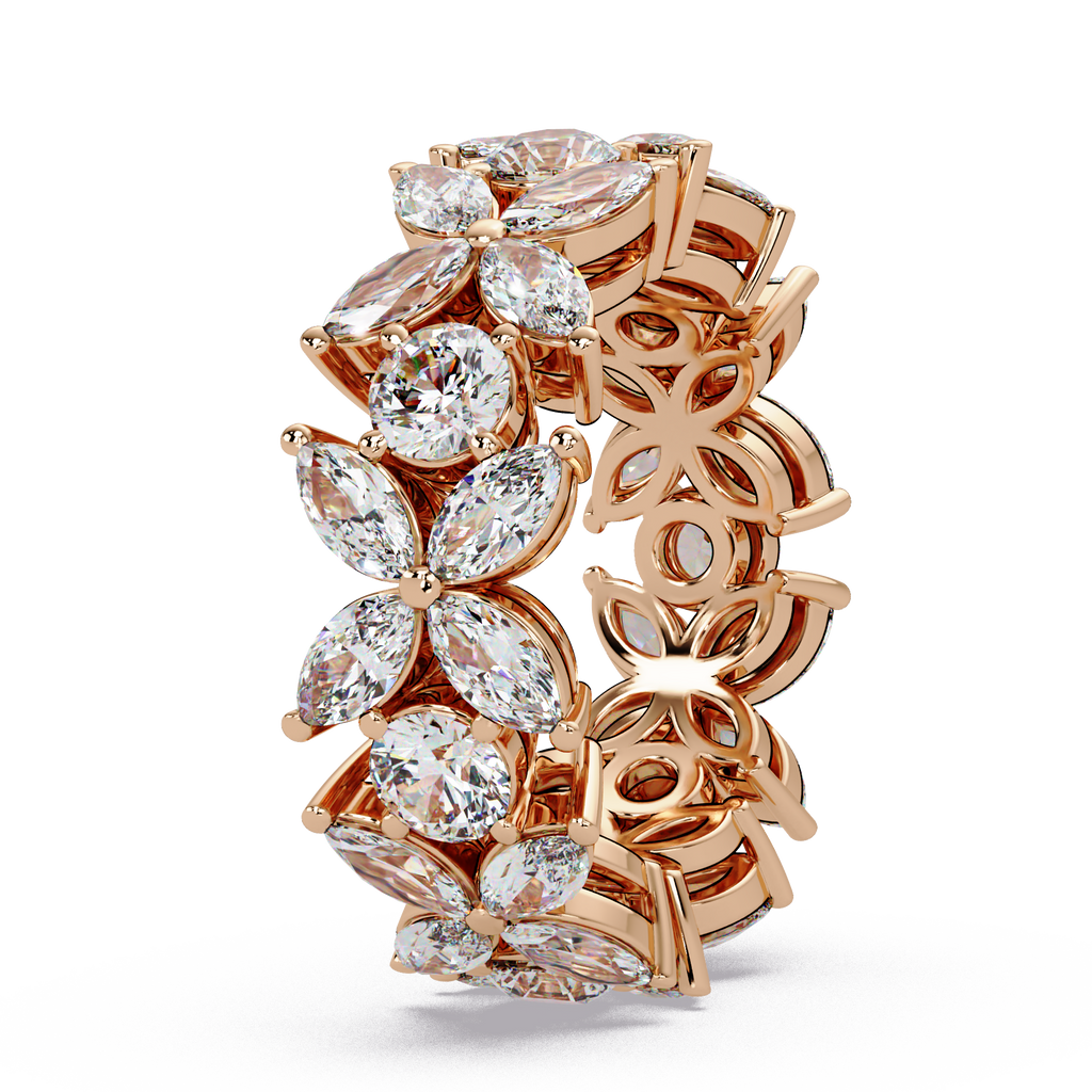 Marquise & Round Cut Diamond Ladies Ring