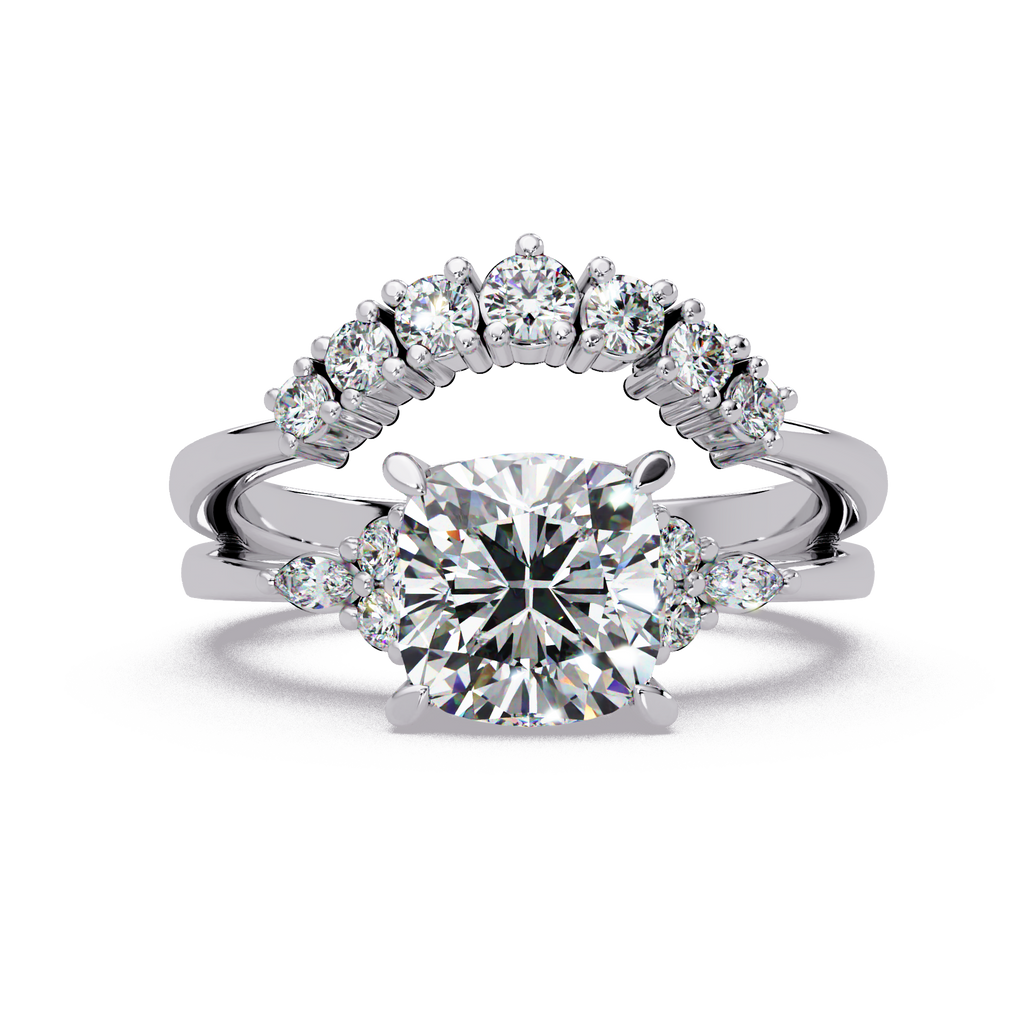 Cushion, Marquise & Round Cut Diamond Ladies Ring