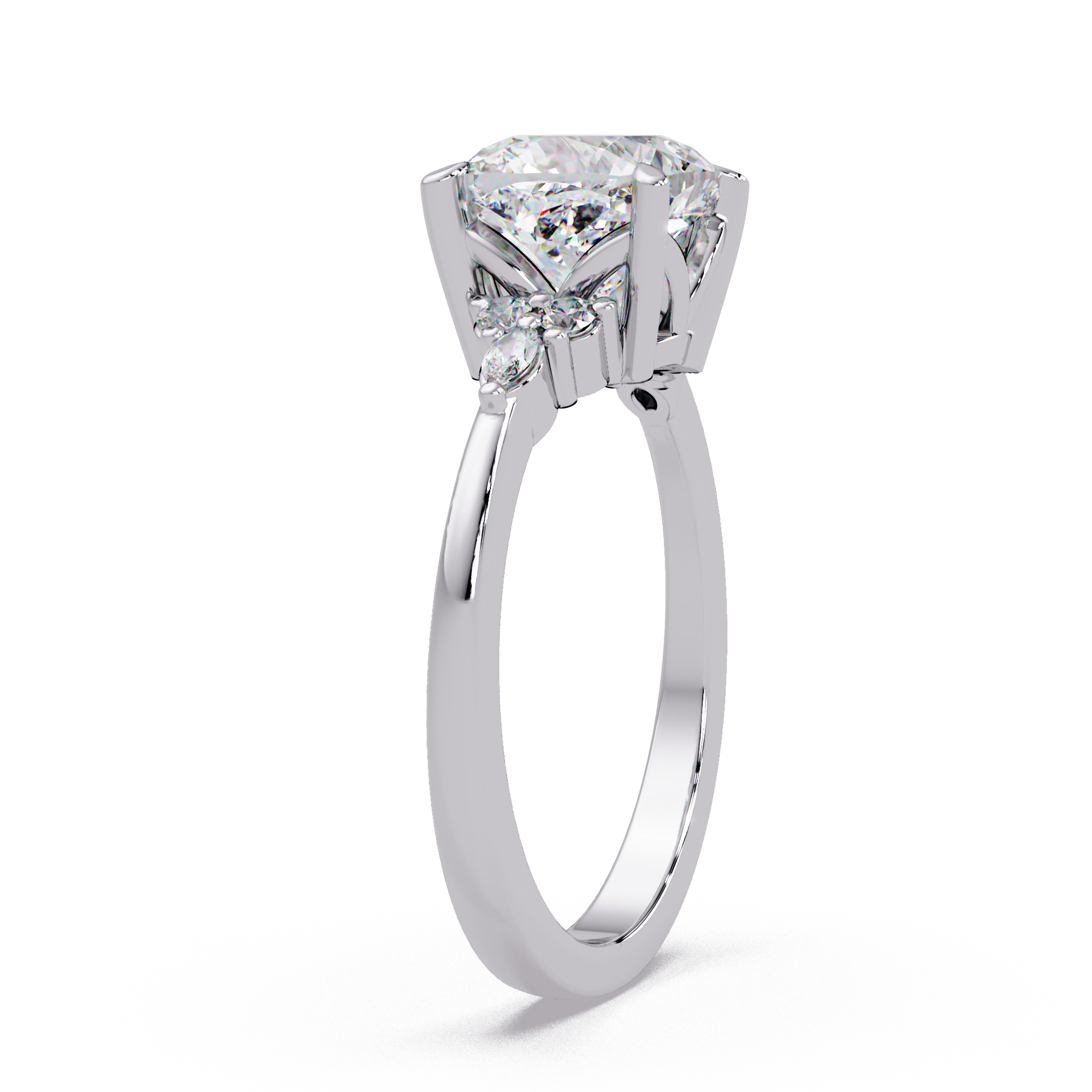 Cushion, Marquise & Round Cut Diamond Ladies Ring