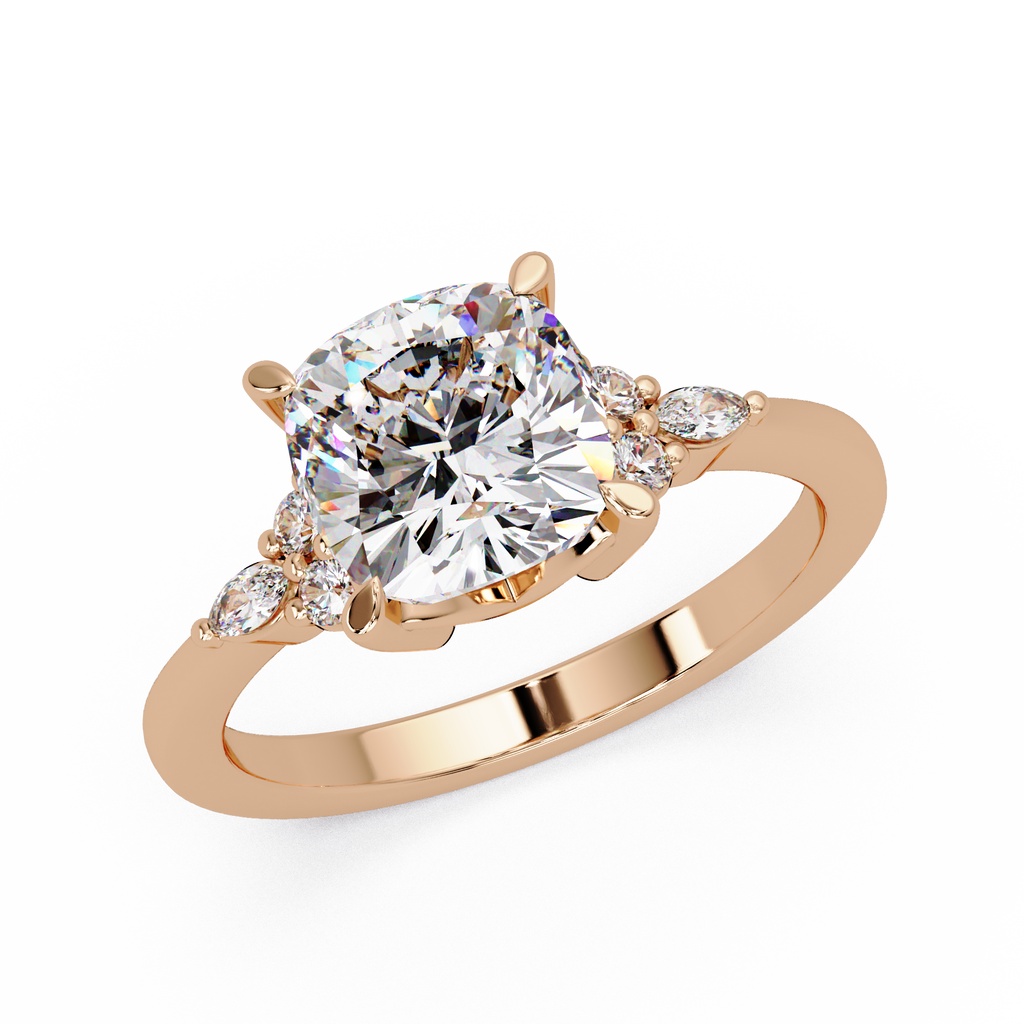 Cushion, Marquise & Round Cut Diamond Ladies Ring
