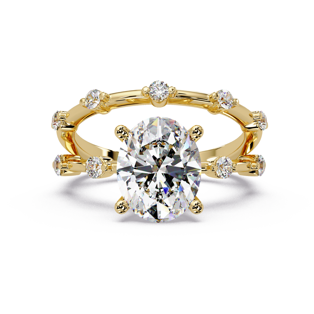 Oval & Round Cut Diamond Ladies Ring