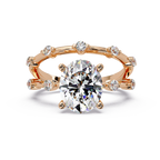 Oval & Round Cut Diamond Ladies Ring