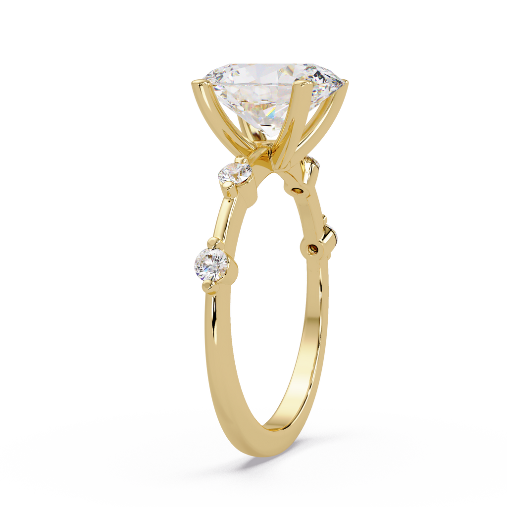 Oval & Round Cut Diamond Ladies Ring