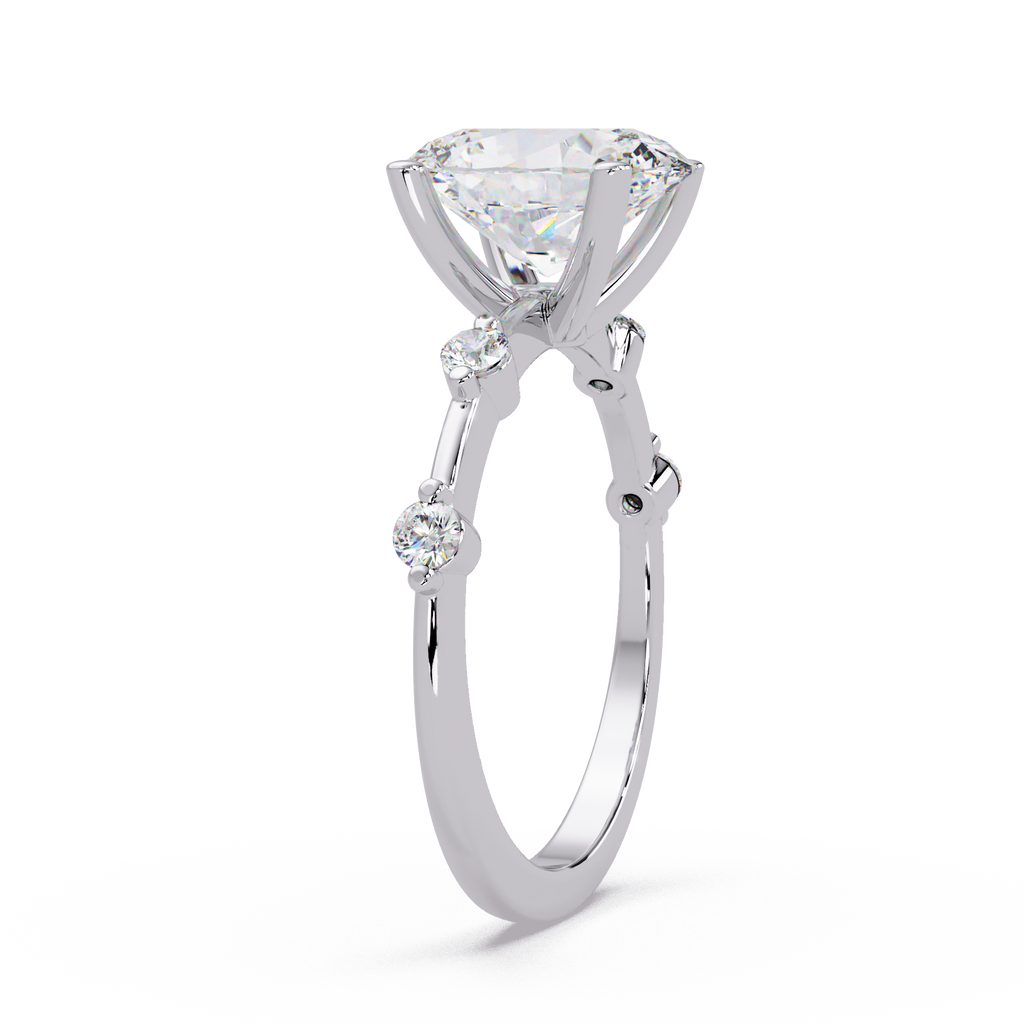 Oval & Round Cut Diamond Ladies Ring