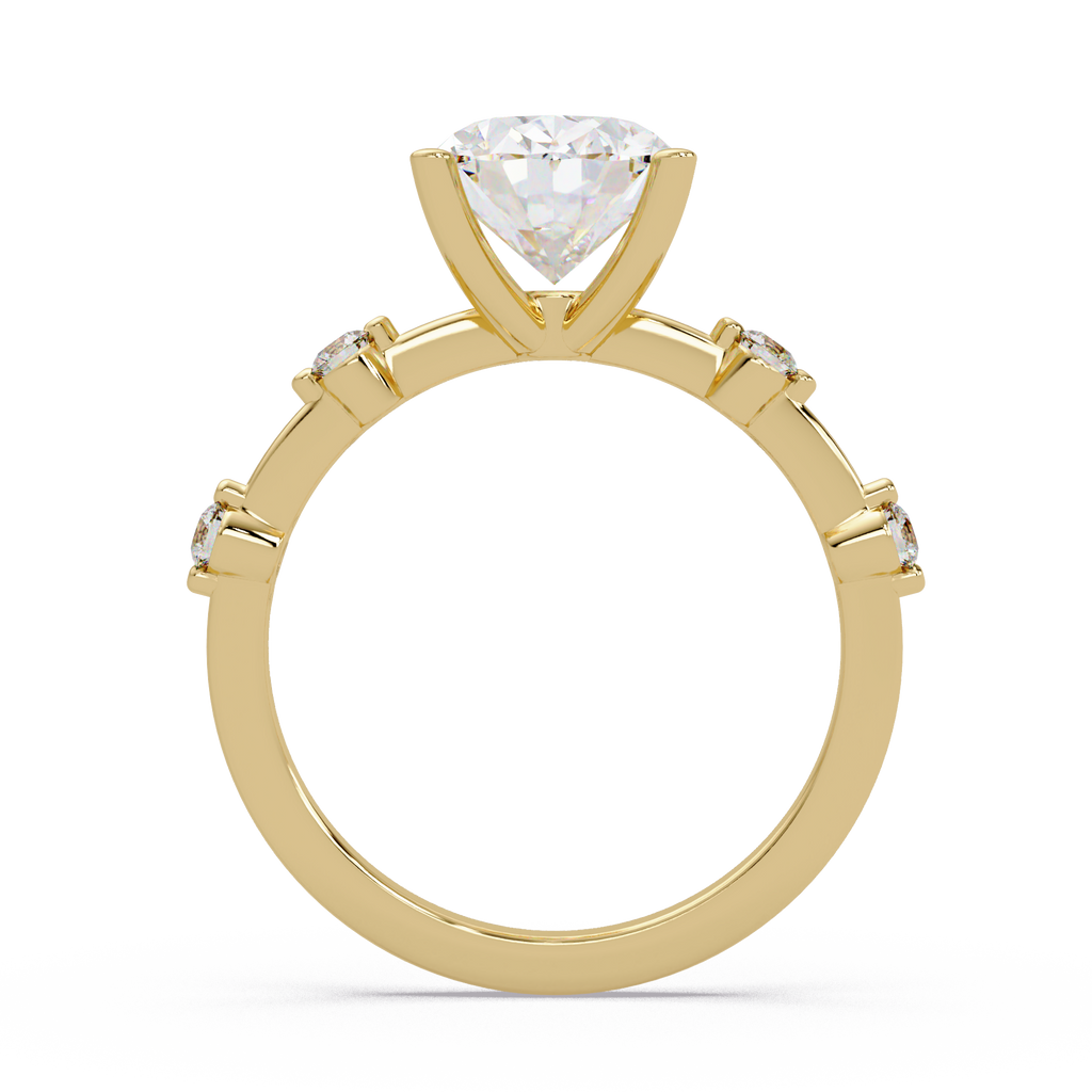 Oval & Round Cut Diamond Ladies Ring