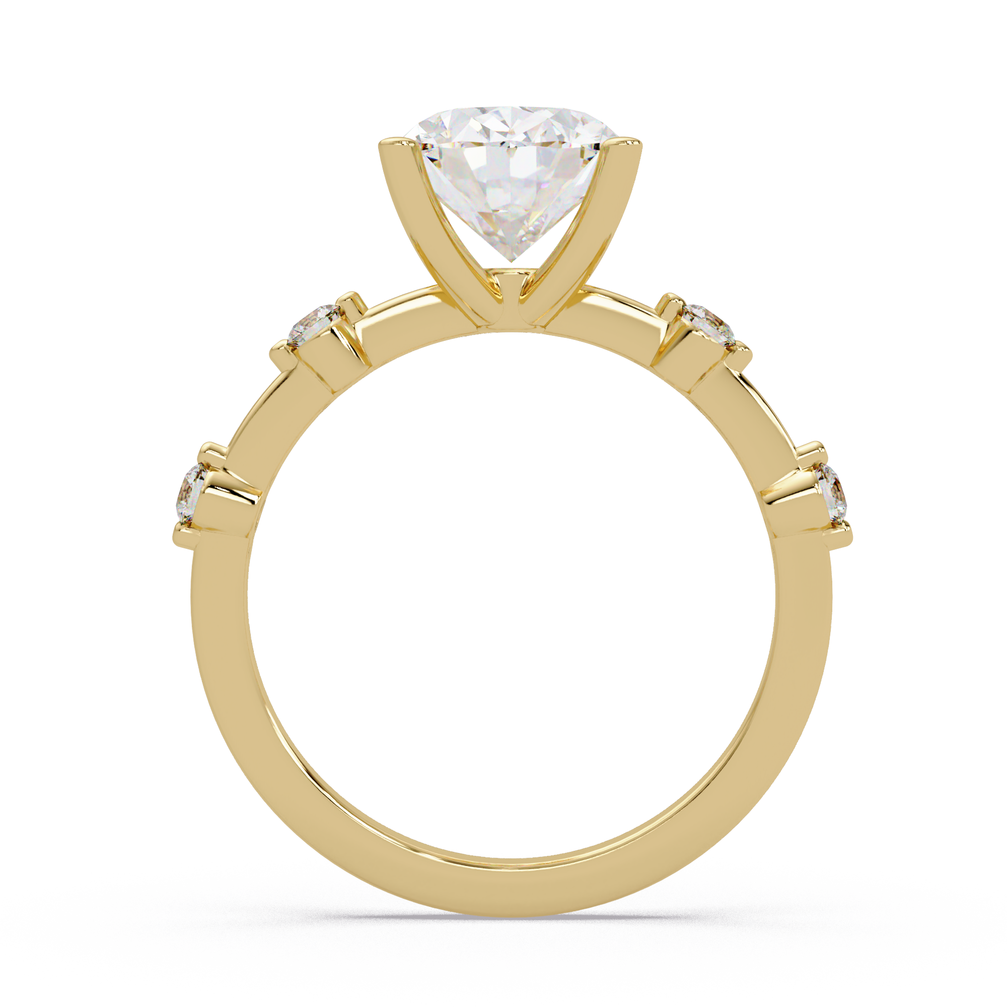 Oval & Round Cut Diamond Ladies Ring