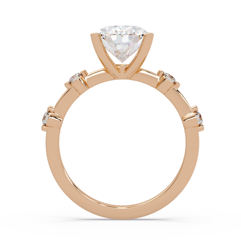 Oval & Round Cut Diamond Ladies Ring
