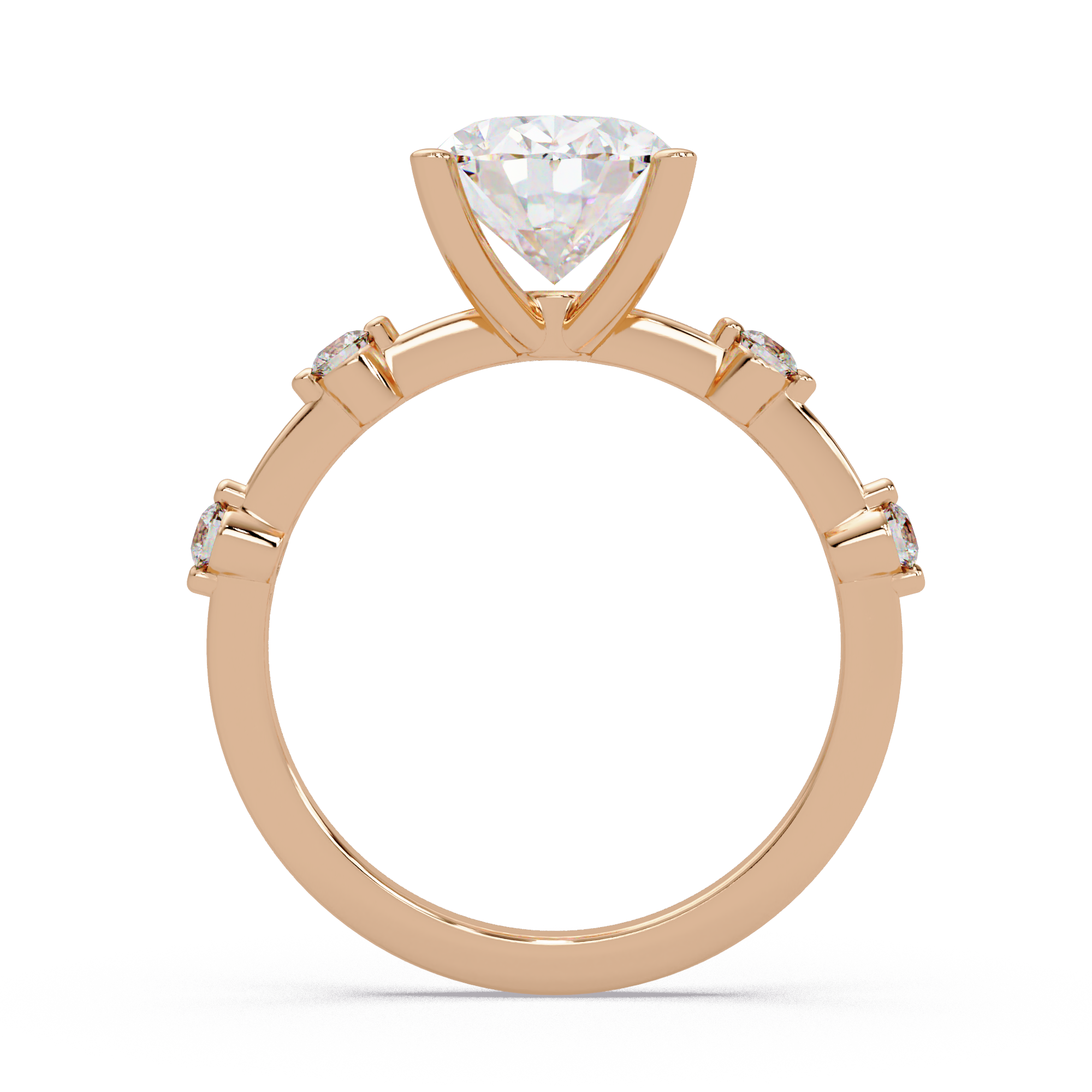 Oval & Round Cut Diamond Ladies Ring