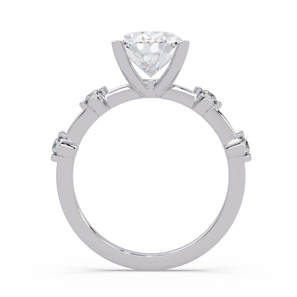 Oval & Round Cut Diamond Ladies Ring