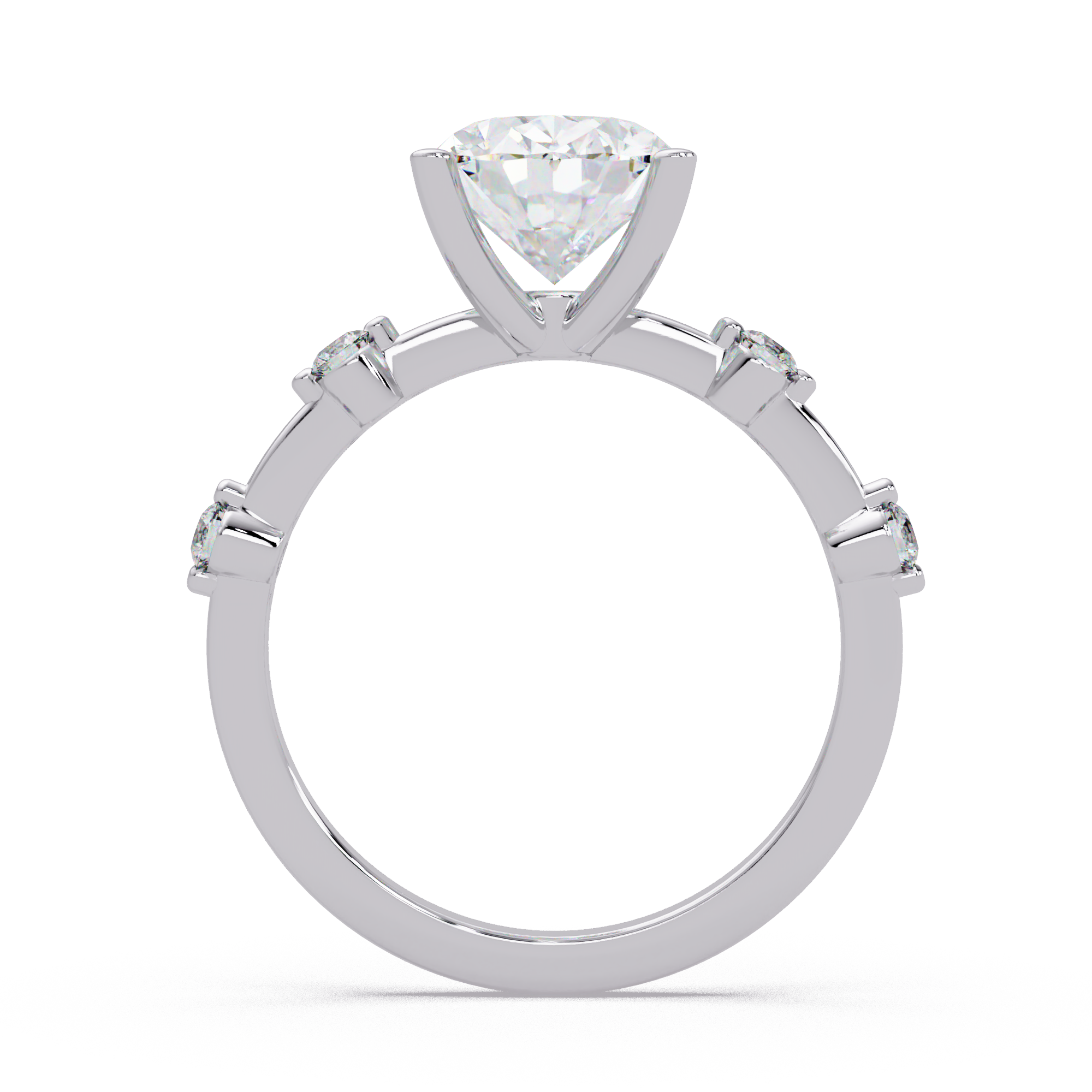 Oval & Round Cut Diamond Ladies Ring