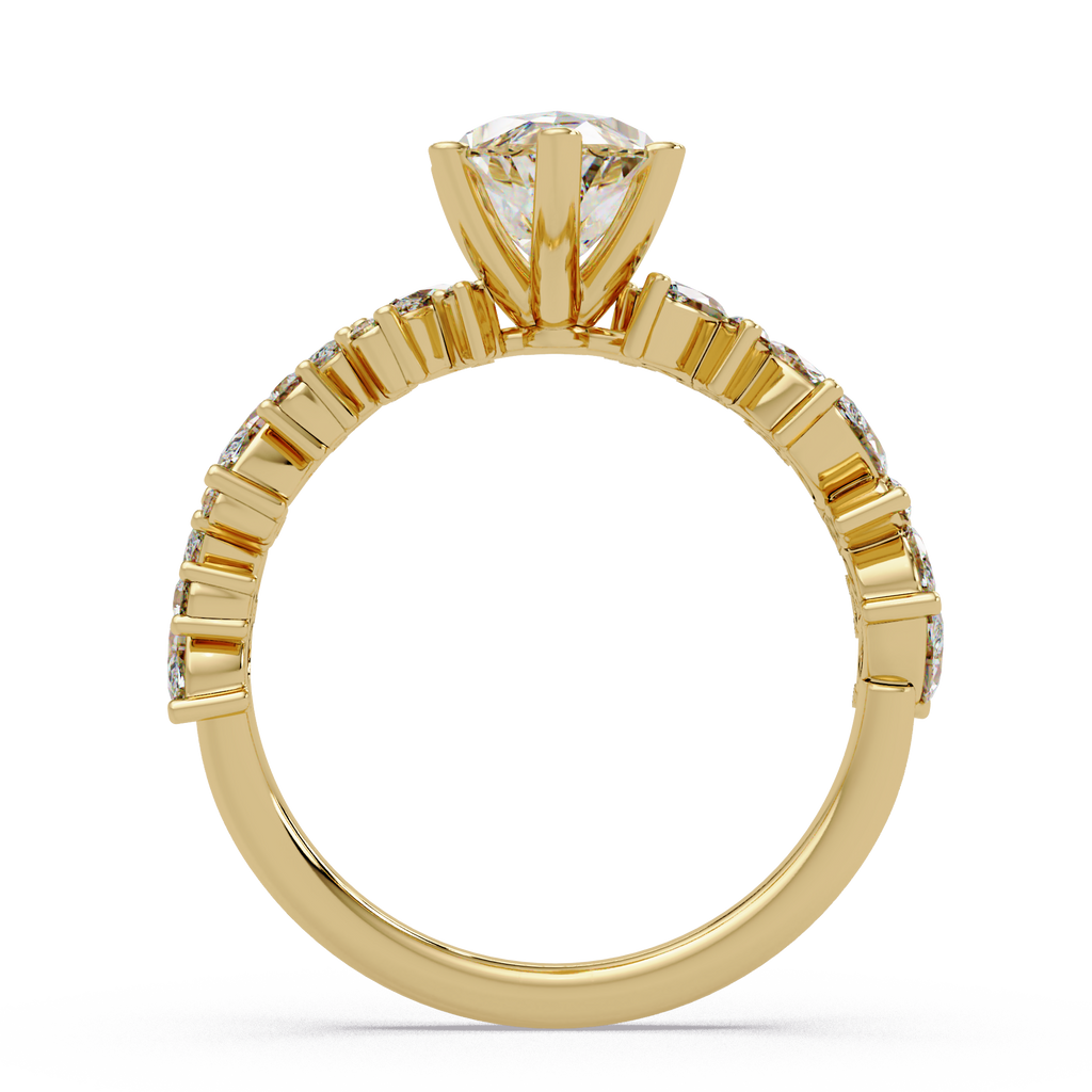 Marquise & Round Cut Diamond Ladies Ring