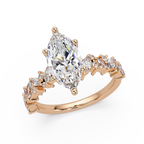 Marquise & Round Cut Diamond Ladies Ring