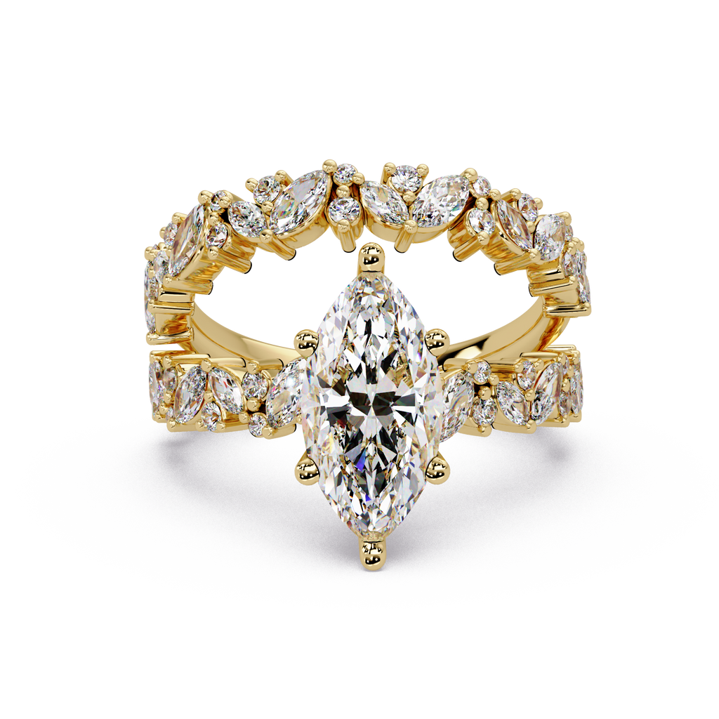 Marquise & Round Cut Diamond Ladies Ring