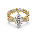 Marquise & Round Cut Diamond Ladies Ring