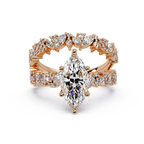 Marquise & Round Cut Diamond Ladies Ring