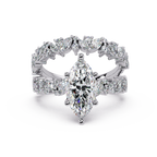 Marquise & Round Cut Diamond Ladies Ring