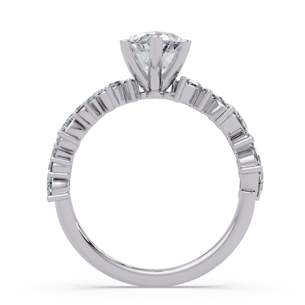Marquise & Round Cut Diamond Ladies Ring