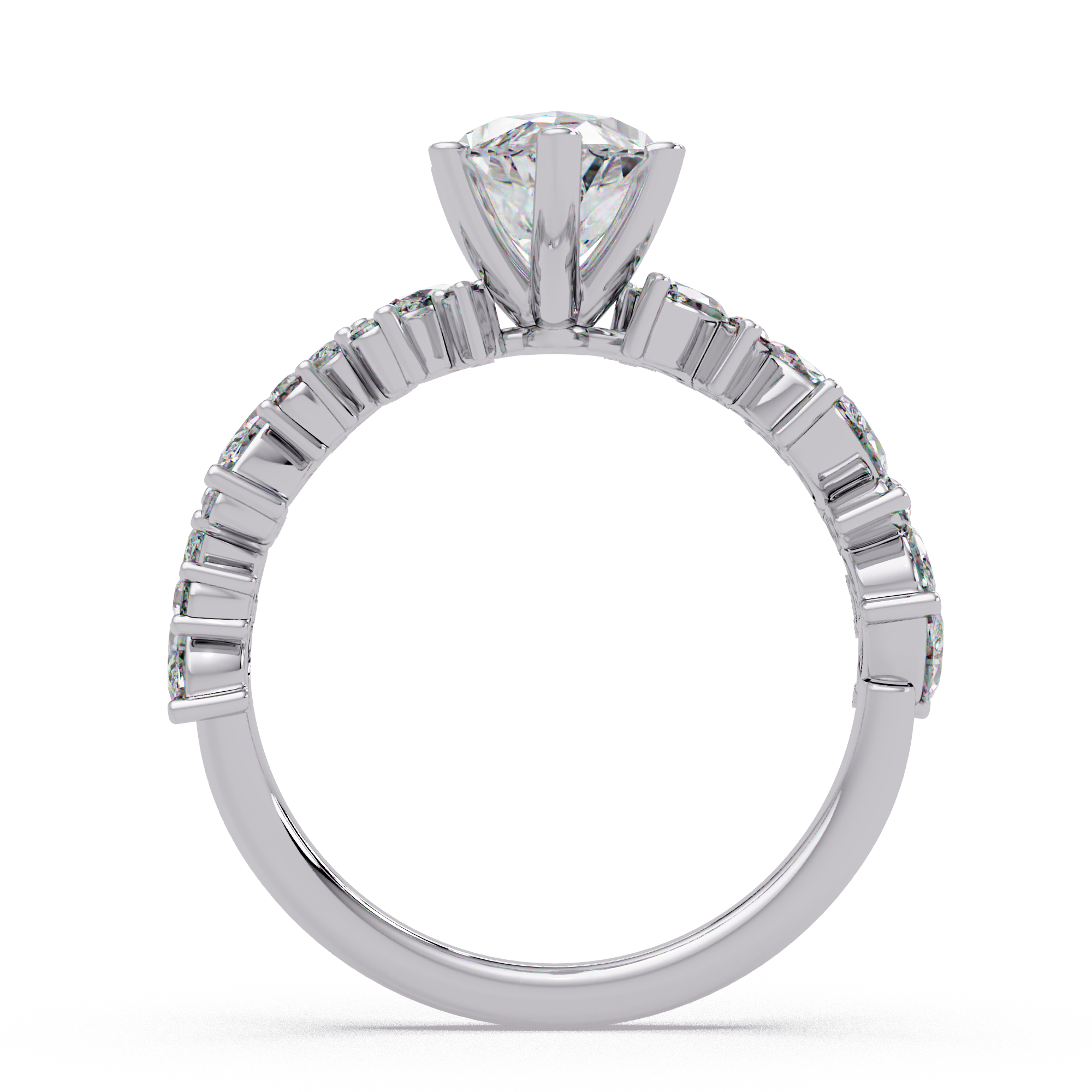 Marquise & Round Cut Diamond Ladies Ring