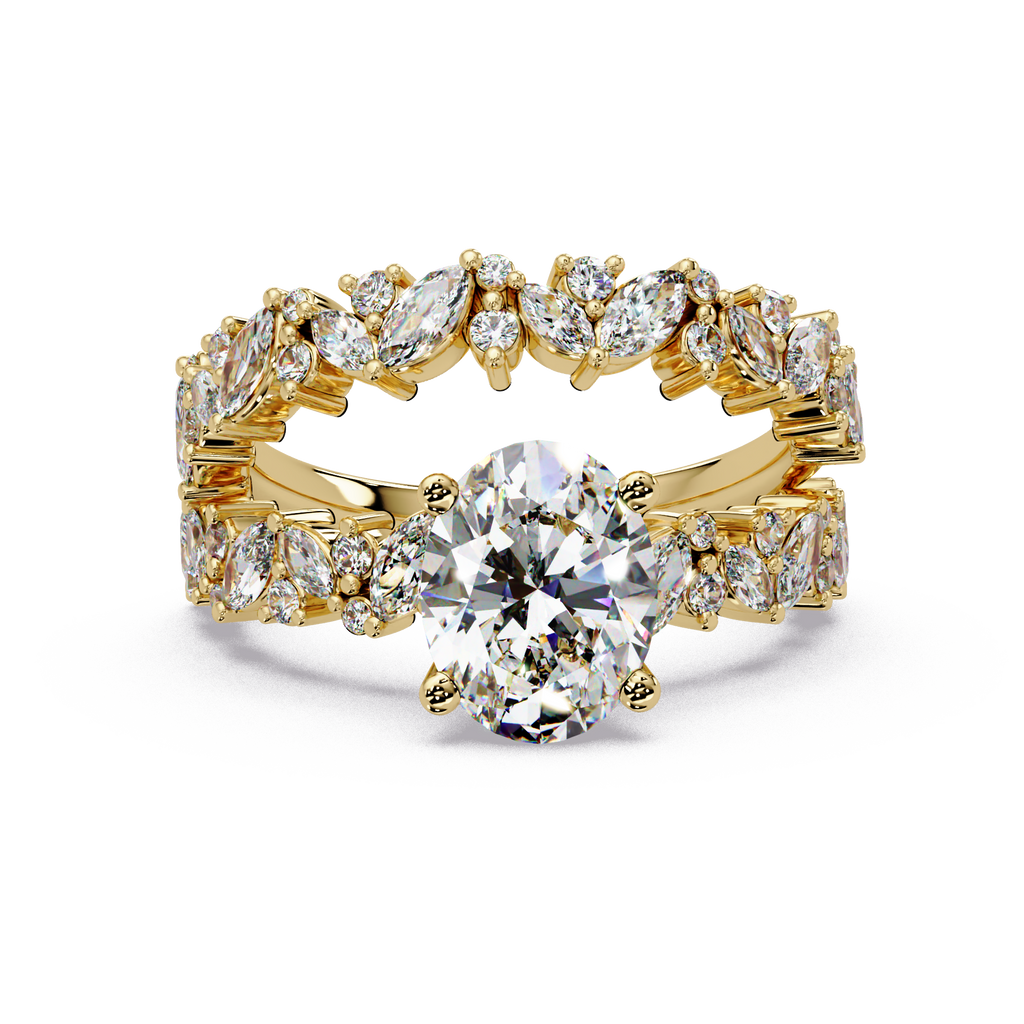 Oval, Marquise & Round Cut Diamond Ladies Ring