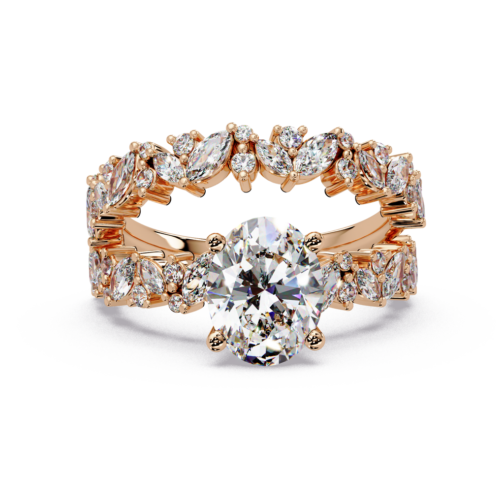 Oval, Marquise & Round Cut Diamond Ladies Ring