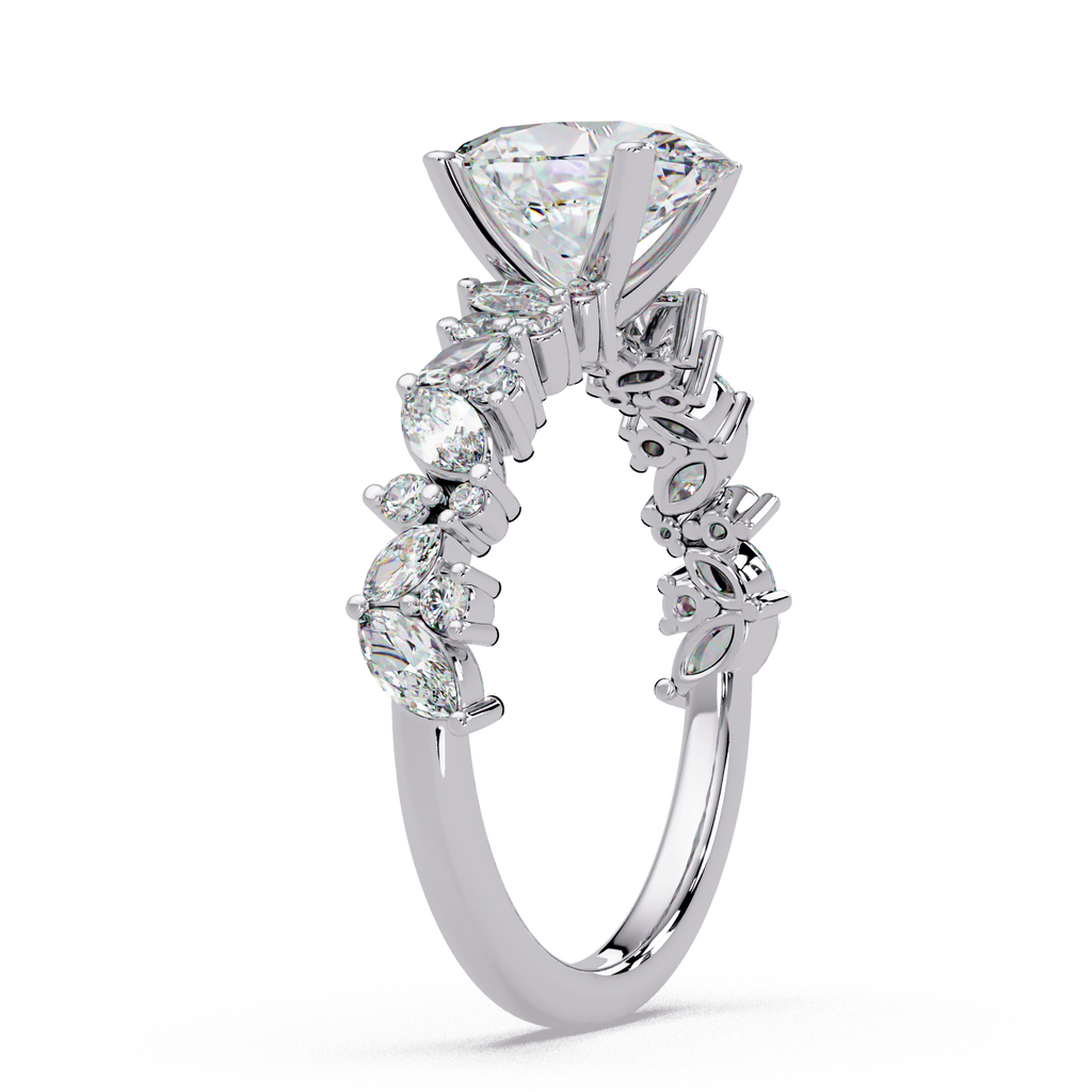Oval, Marquise & Round Cut Diamond Ladies Ring
