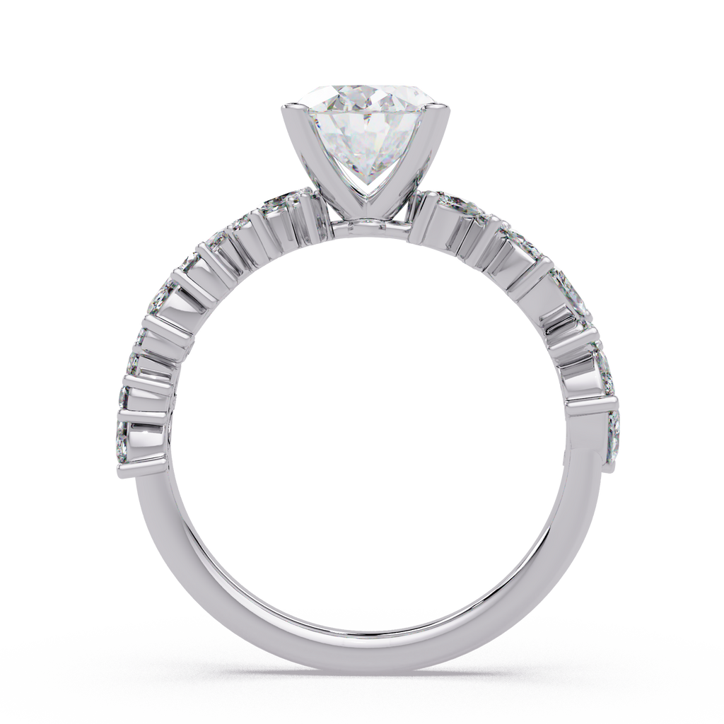 Oval, Marquise & Round Cut Diamond Ladies Ring